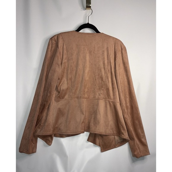 Anthropologie Hutch Faux Suede Medium Drape Waterfall Jacket Cardigan Blush Pink - Picture 7 of 7